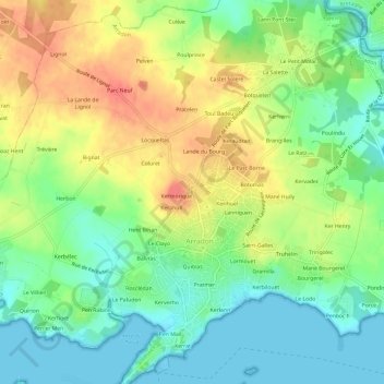 Mappa topografica La Brèche, altitudine, rilievo