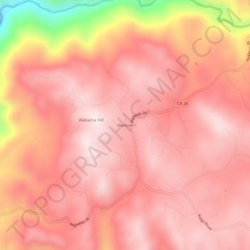 Mappa topografica Glencoe, altitudine, rilievo