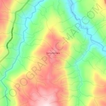 Mappa topografica Santa Bárbara, altitudine, rilievo