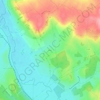 Mappa topografica Velez, altitudine, rilievo
