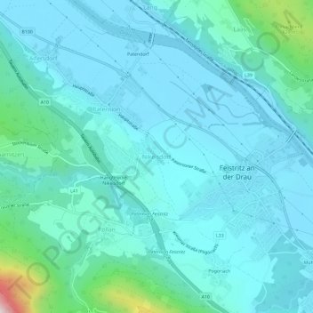 Mappa topografica Nikelsdorf, altitudine, rilievo