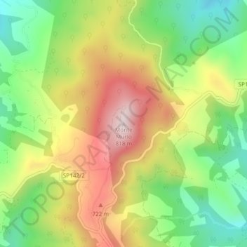 Mappa topografica Monte Murlo, altitudine, rilievo
