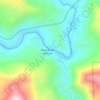 Mappa topografica Miracle Hot Springs, altitudine, rilievo