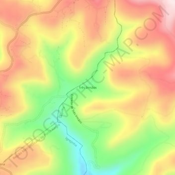 Mappa topografica Três Irmãos, altitudine, rilievo