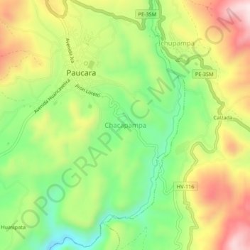 Mappa topografica Chacapampa, altitudine, rilievo