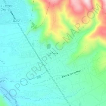 Mappa topografica La Punta, altitudine, rilievo