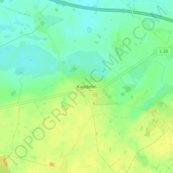Mappa topografica Kandelin, altitudine, rilievo