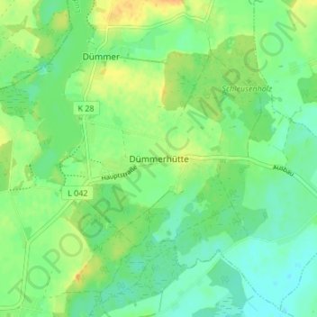 Mappa topografica Dümmerhütte, altitudine, rilievo