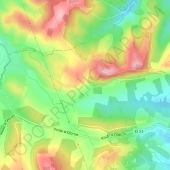 Mappa topografica Ilhe, altitudine, rilievo