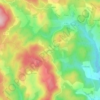 Mappa topografica Lestrade, altitudine, rilievo