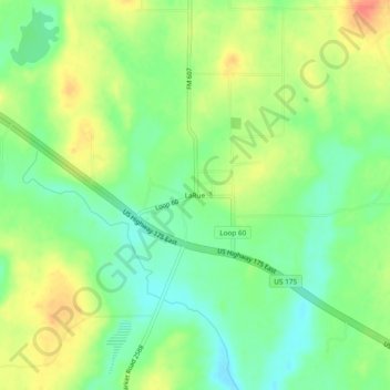 Mappa topografica LaRue, altitudine, rilievo