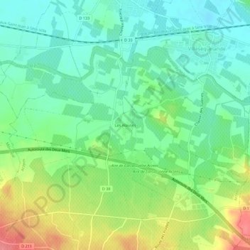 Mappa topografica Les Alauses, altitudine, rilievo
