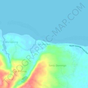 Mappa topografica San Ramon, altitudine, rilievo
