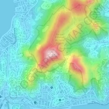Mappa topografica Morro da Fonte Grande, altitudine, rilievo