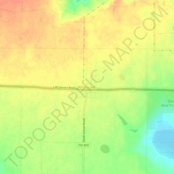 Mappa topografica Wildorado, altitudine, rilievo