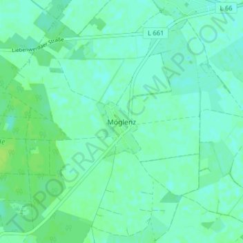 Mappa topografica Möglenz, altitudine, rilievo