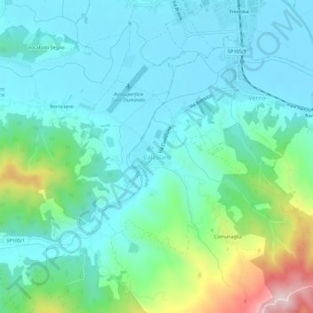 Mappa topografica Calzolaro, altitudine, rilievo