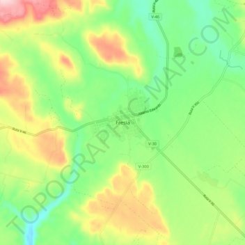 Mappa topografica Fresia, altitudine, rilievo