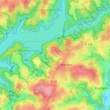 Mappa topografica Meiswinkel, altitudine, rilievo