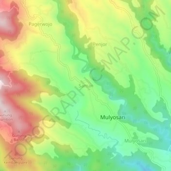 Mappa topografica Samar, altitudine, rilievo