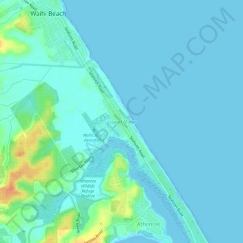 Mappa topografica Island View, altitudine, rilievo