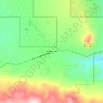 Mappa topografica Pinyon Pines, altitudine, rilievo