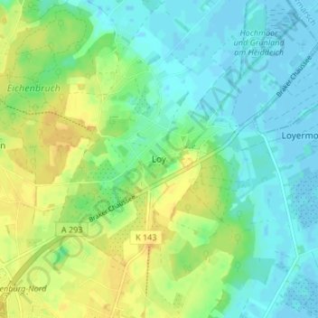 Mappa topografica Loy, altitudine, rilievo