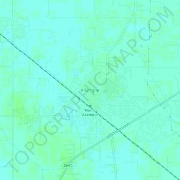 Mappa topografica Adampur, altitudine, rilievo