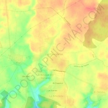 Mappa topografica Los Charquillos, altitudine, rilievo
