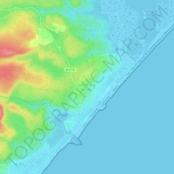 Mappa topografica Saint-Pierre-la-Mer, altitudine, rilievo