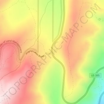 Mappa topografica Conway Summit, altitudine, rilievo