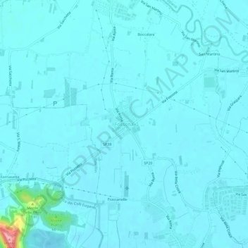 Mappa topografica Fossona, altitudine, rilievo