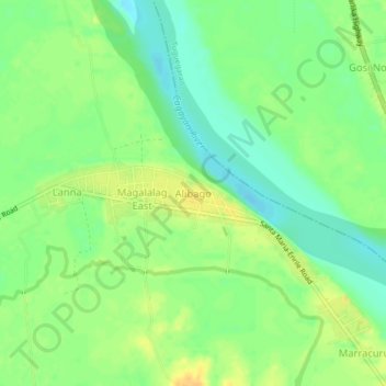 Mappa topografica Alibago, altitudine, rilievo
