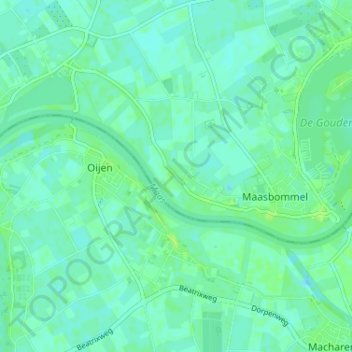 Mappa topografica Berghuizen, altitudine, rilievo