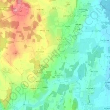 Mappa topografica Gersdorf, altitudine, rilievo