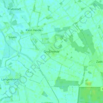Mappa topografica Groß Heide, altitudine, rilievo
