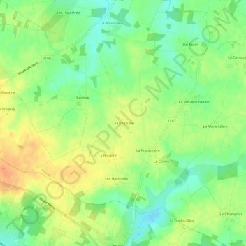 Mappa topografica La Douce Vie, altitudine, rilievo