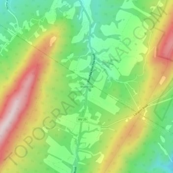 Mappa topografica Woodrow, altitudine, rilievo