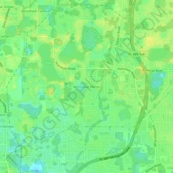 Mappa topografica Armistead Manor, altitudine, rilievo
