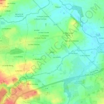 Mappa topografica Casset, altitudine, rilievo