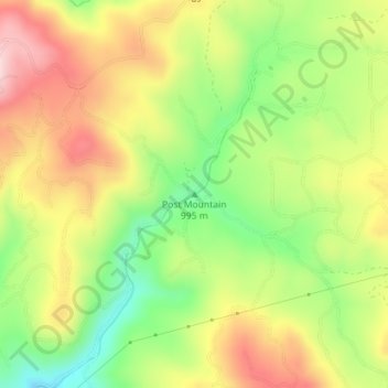 Mappa topografica Post Mountain, altitudine, rilievo