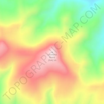 Mappa topografica Lookout Point, altitudine, rilievo