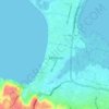 Mappa topografica Jimbaran, altitudine, rilievo