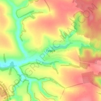 Mappa topografica Poroz, altitudine, rilievo
