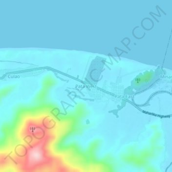 Mappa topografica Pata West, altitudine, rilievo