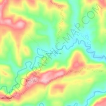 Mappa topografica Lower Olave, altitudine, rilievo