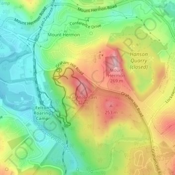 Mappa topografica Cathedral Grove, altitudine, rilievo