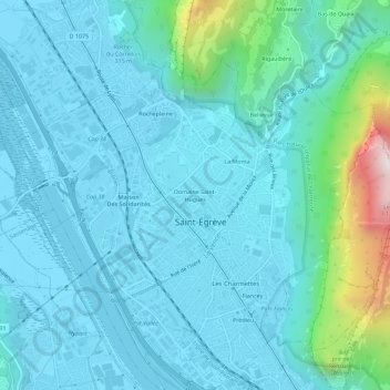 Mappa topografica Domaine Saint-Hugues, altitudine, rilievo