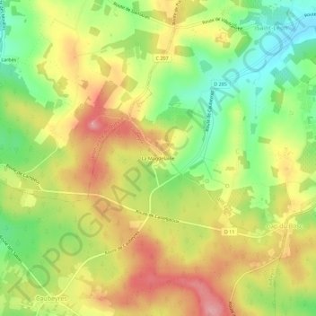 Mappa topografica La Magdelaine, altitudine, rilievo
