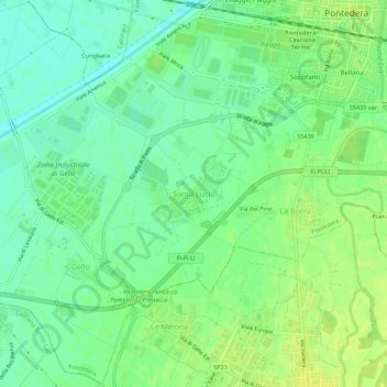 Mappa topografica Santa Lucia, altitudine, rilievo